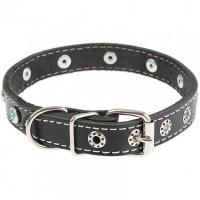 Ошейник кожа 30мм 1слойный с украшением Собака 60-62см/40892