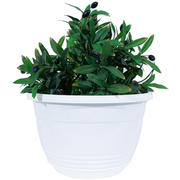 Цветочный горшок Глория 5,6л белый с прикрепленным поддоном