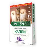 Капли Чистотел БИО для кошек и мелких собак с лавандой Капли Чистотел БИО для кошек и мелких собак с лавандой