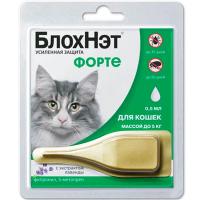 Капли БлохНэт форте д/кошек до 5кг п/блох и п/клещей 1пип*0,5мл/10шт/Астрафарм Капли БлохНэт форте д/кошек до 5кг п/блох и п/клещей 1пип*0,5мл/10шт/Астрафарм