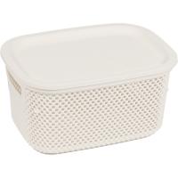 Корзина д/хранения Лофт 3,5л c крышкой прямоуг. слоновая кость А270 /20шт/ Арз