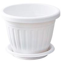 Кашпо Сильвер ЭКО D28 7,2л белый с под. /5шт/Рад