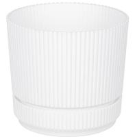 Кашпо СТРИП 140мм 1,3л белый с прикр. под. М3246 /12шт/М-пласт