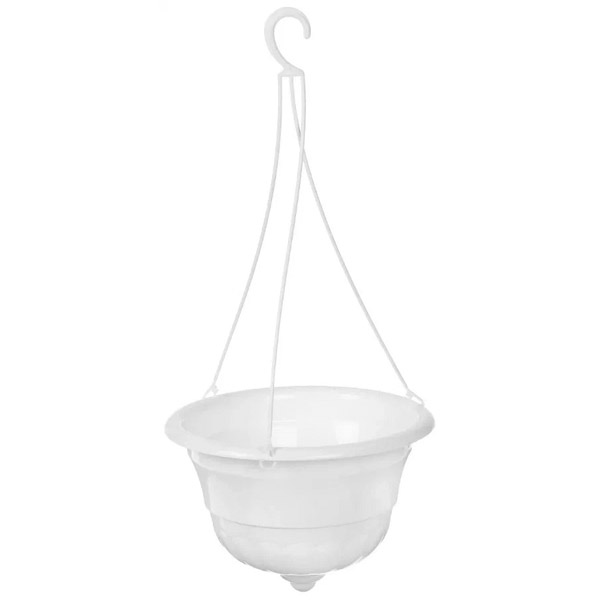 Кашпо подвесное Грация 4,5л белый М1607