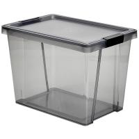 Ящик ХЕНДИ 36*24,5*26см с крышкой 15л черный прозрачный М2903 /11шт/М-пласт