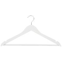 Вешалка деревянная с перекладиной (белая)