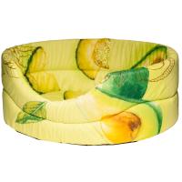 Лежанка овальная стеганая поролоновая хлопок Авокадо 42*34*18см/DONBARON