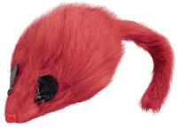 Игрушка для кошек Мышь с длинным мехом и перьями 9см 