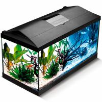 Аквариум прямоугольный полный комплект 105л(76х36х46см) LEDDY SET 75 черный/124534/АП