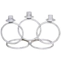 ДЕКОР Подсвечник Кольцо 3 свечи бел серебро РЗДИ/1шт