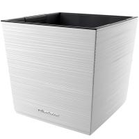 Кашпо квадрат La Decoro 19л мини белый с вставкой КШ-2671 /1шт/ПП