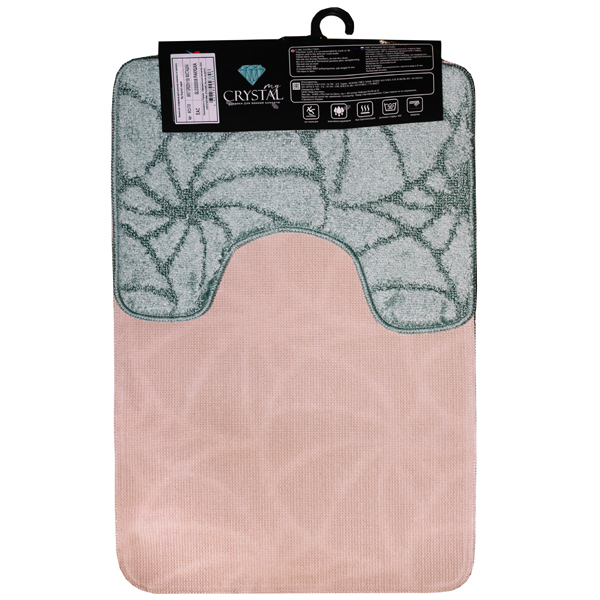 Комплект ковриков д/ванной и WC Ракушка 50*80/40*50см фисташковый МС2-703 /25шт/ My Crystal