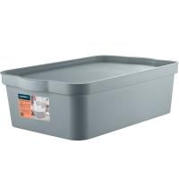 Ящик д/хранения 14л Keeplex Trendy с крышкой серый топаз KL3504 /8шт/ПР