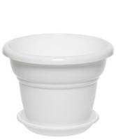 Цветочный горшок Милано 4,5л белый с поддоном 5PL0235