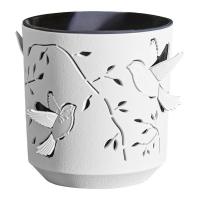 Кашпо Колибри 2,5л белый с антрацит вставкой КШ-4649 /12шт/ПП