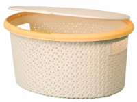 Корзина для белья 20л Плетенка овальная с крышкой 16025
