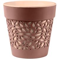 Кашпо Блоссом 8,3л мокачино-пудра с вставкой КШ-0507 /6шт/ПП