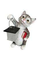 Котенок с фонарем (серый) 718595/F882