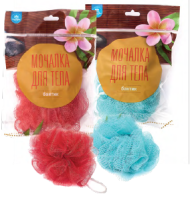 Мочалка д/тела бантик в инд. упак. HD033 /12/144шт/ АкваМаг