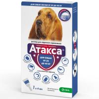 Капли Атакса  для собак от 25кг против блох и клещей №1  1пип*4мл Капли Атакса  для собак от 25кг против блох и клещей №1  1пип*4мл