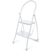 Стремянка 2 ступени с широкими ступенями белый СМШ2/Ч/Б
