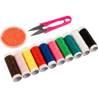 Швейный набор 10 катушек+иголки+ножницы 104563 /192шт/Рыжий Кот