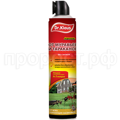 Dr.Klaus аэрозоль от ползающих насекомых.600мл Dr.Klaus аэрозоль от ползающих насекомых.600мл