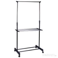 Вешалка напольная на колесах 80*42*95-168см CR460  с полкой 