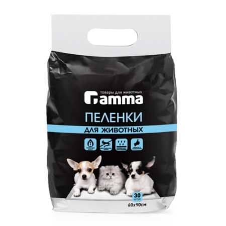 Пеленки д/животных 60*90см/30шт/30552007/Триол