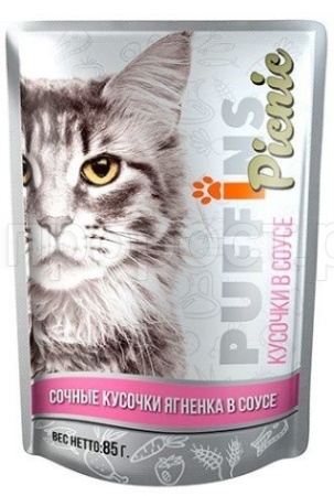 Корм для кошек Пуффинс пикник 85г СОУС ягненок
