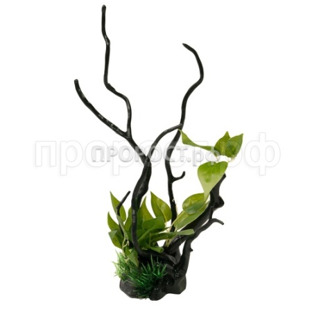 Грот Decor223 Коряга с растением 30*24*34см/Салекс