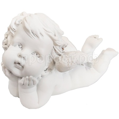 Ангел задумчивый (белый) L17W9,5H10см 718288/A106