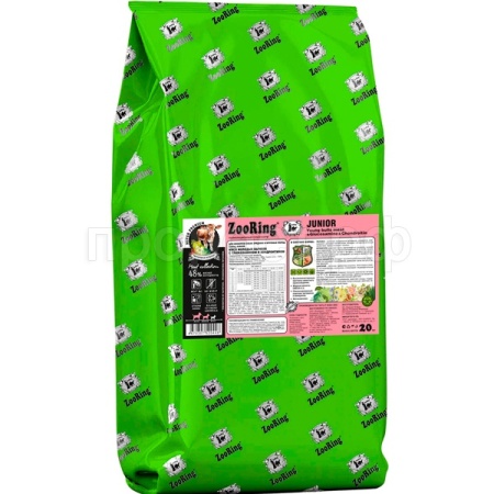 Собаки ZooRing Junior мясо молодых бычков д/юниоров сред. и круп. пород 20кг/520448 ЧЗ