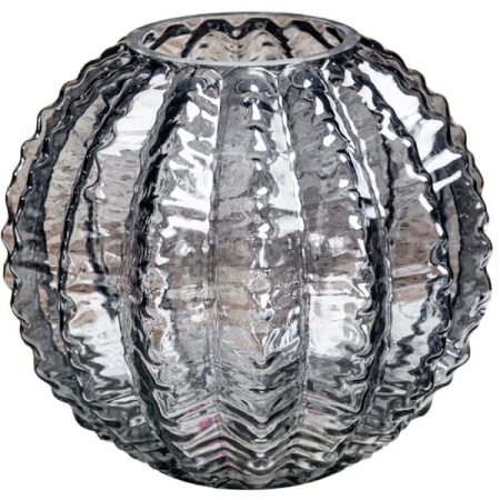 Ваза д/цветов Плиссе малая графит стекл. /1901-Н5 /1шт/ДК Ваза д/цветов Плиссе малая графит стекл. /1901-Н5 /1шт/ДК