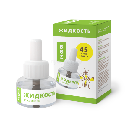 Жидкость BOZ 30мл доп.флакон от комаров 45ночей Жидкость BOZ 30мл доп.флакон от комаров 45ночей