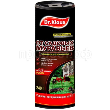 Приманка Dr.Klaus гранулы от муравьев, тараканов и других насекомых 240гр  Приманка Dr.Klaus гранулы от муравьев, тараканов и других насекомых 240гр