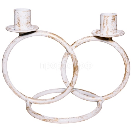 ДЕКОР Подсвечник Кольцо 2 свечи бел золото РЗДИ/1шт