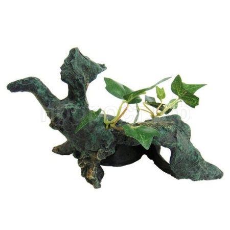 Грот Decor025 Коряга с растением 18*10,5*13/BARBUS