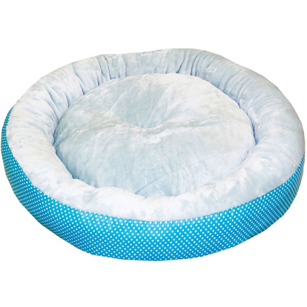 Лежанка ватрушка плюш бирюза горох 70*17см/DONBARON