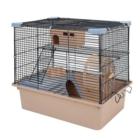 Клетка д/грыз ЭКО 2-х эт РИККИ 42*30*40см разборная бежевая/43102/Дарэлл