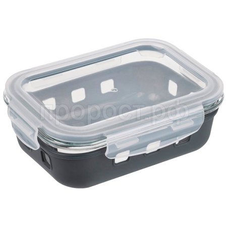 Контейнер Massimo 0,6л жаропр стекла крышка с заж.пласт в силикон. подставке 108339 /24шт/Mallony