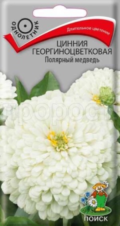 Цинния георгиноцветковая Полярный медведь 0,4г Цинния георгиноцветковая Полярный медведь 0,4г