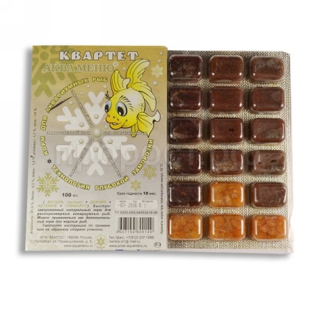 Заморожен. Квартет(мотыль крупный+дафния+артемия+гаммарус) 100мл блистер/5шт