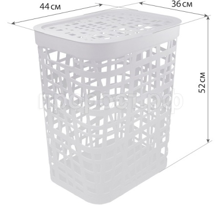 Корзина д/белья 55л ХАОС белый М2619 /5шт/М-пласт