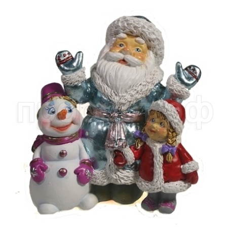 Дед Мороз,cнеговик и девочка (в голубом) L9.5W6H10.5см 714123/W106 Дед Мороз,cнеговик и девочка (в голубом) L9.5W6H10.5см 714123/W106