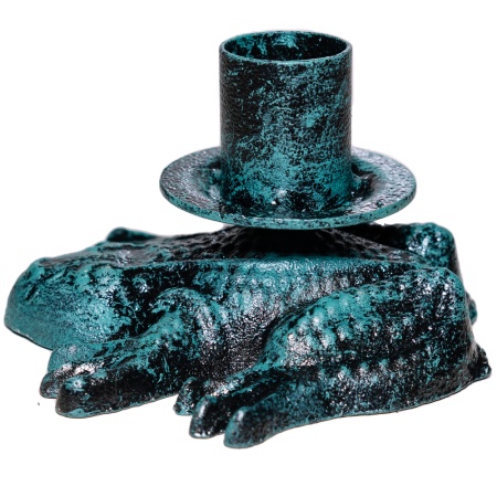 ДЕКОР Подсвечник Лягушка антик зеленый РЗДИ/1шт