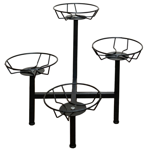 Подставка ЦВЕТНИК 4 горшка МИНИ разборная черная РЗДИ
