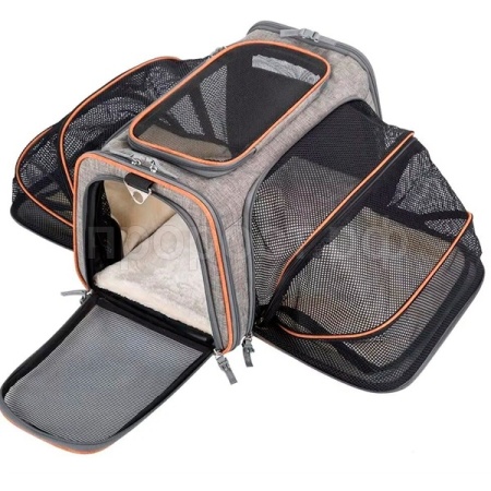 Переноска-трансформер M 43х28х28см СП-145 серо-оранжевый