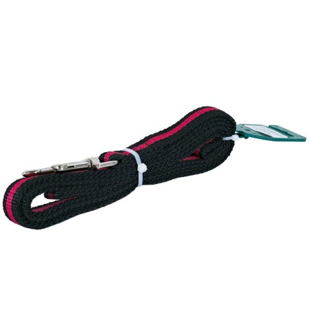 Поводок капрон 20мм*2м черный с красной полосой  DONBARON